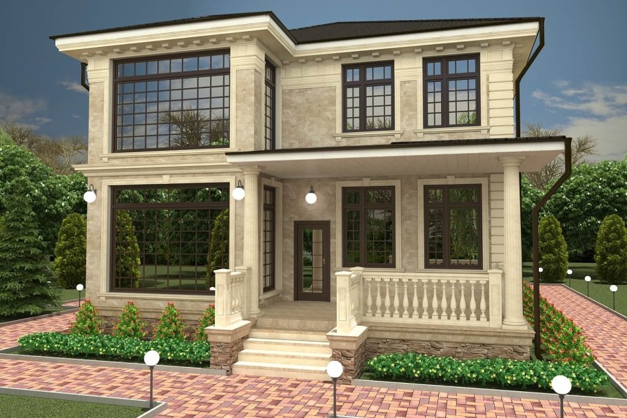 Красивый двухэтажный домик