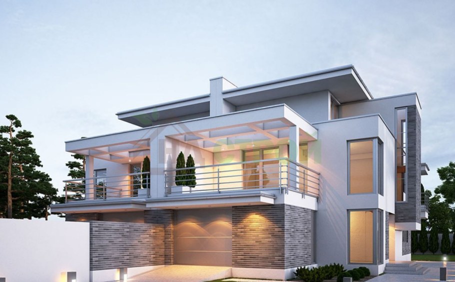 Коттедж с плоской кровлей