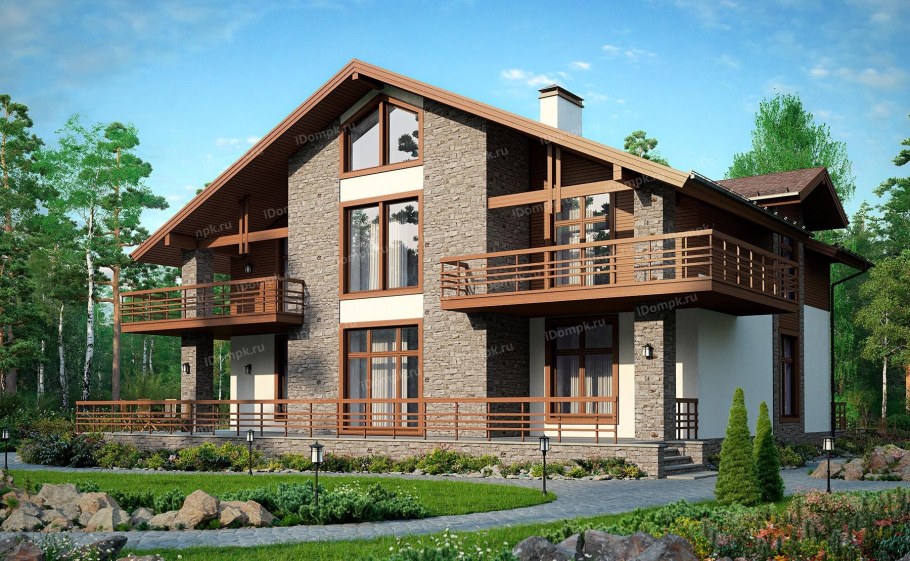 Шале из газобетона с мансардой 120кв м