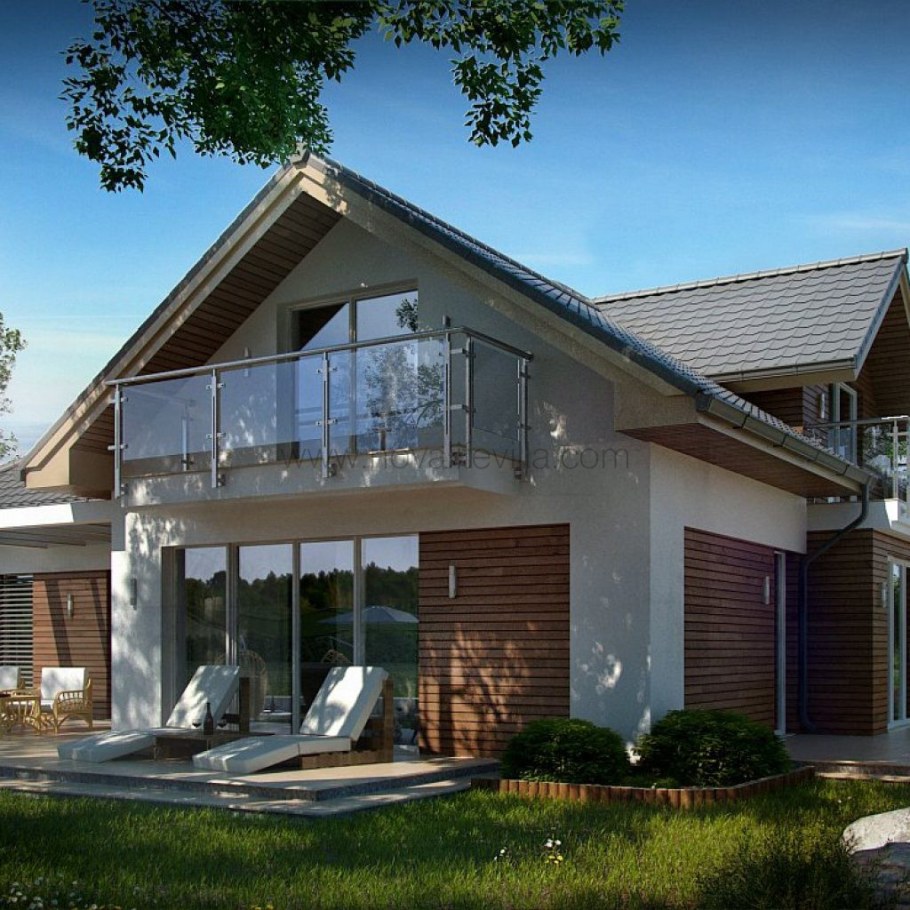 Двухэтажный дом с террасой