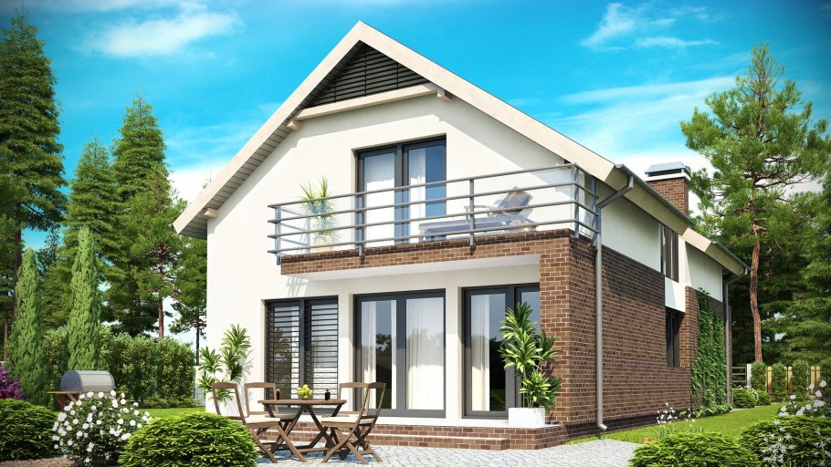 Двухэтажный загородный дом