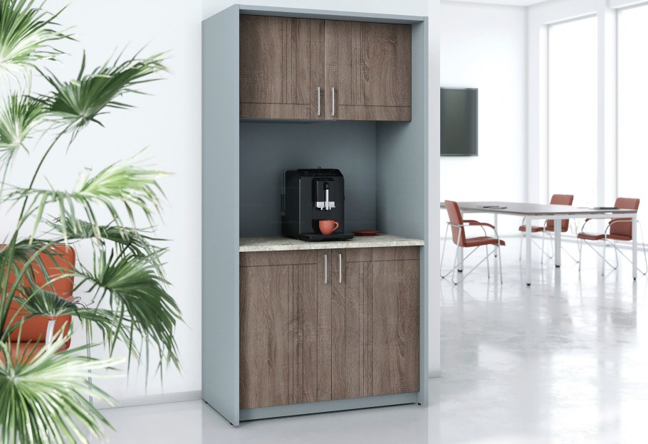 Мини кухня для офиса зеленая