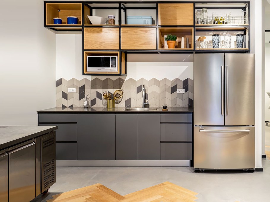 Мини кухня лофт для офиса