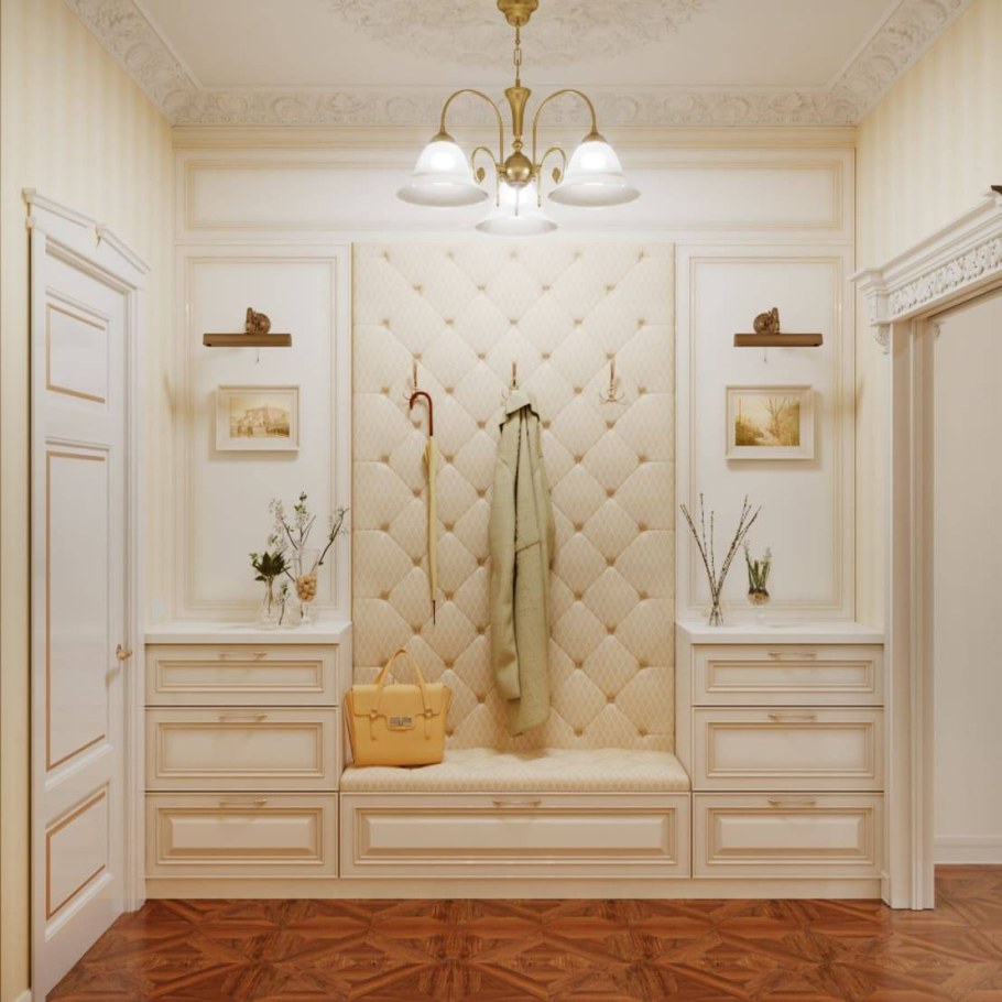 Прихожая классика белая 190см