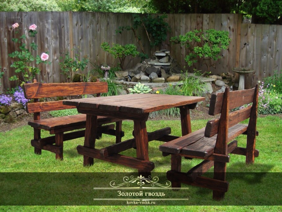 Стол с лавками для дачи