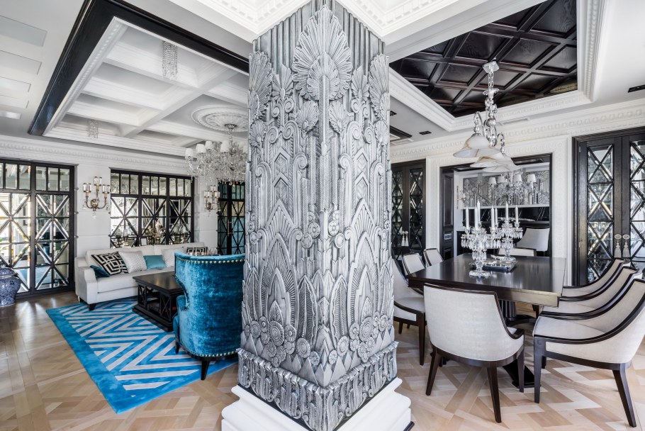 Декор колонны в интерьере