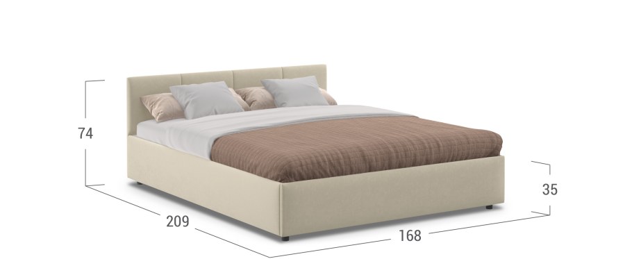 Кровать Аскона 140х200 велюр