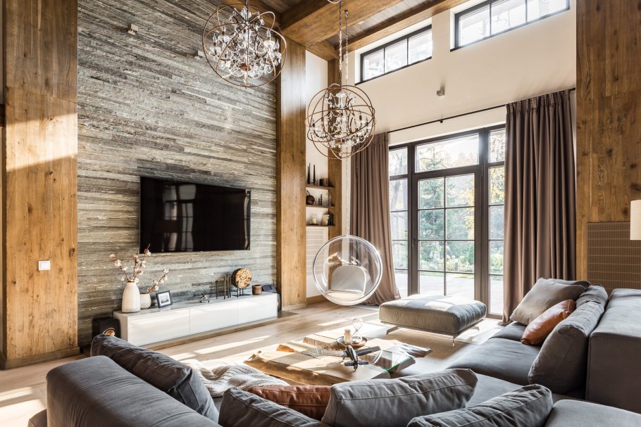 Гостиная в стиле Шале