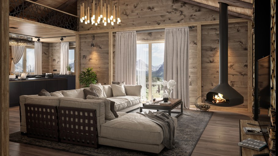 Интерьер Шале фармхаус