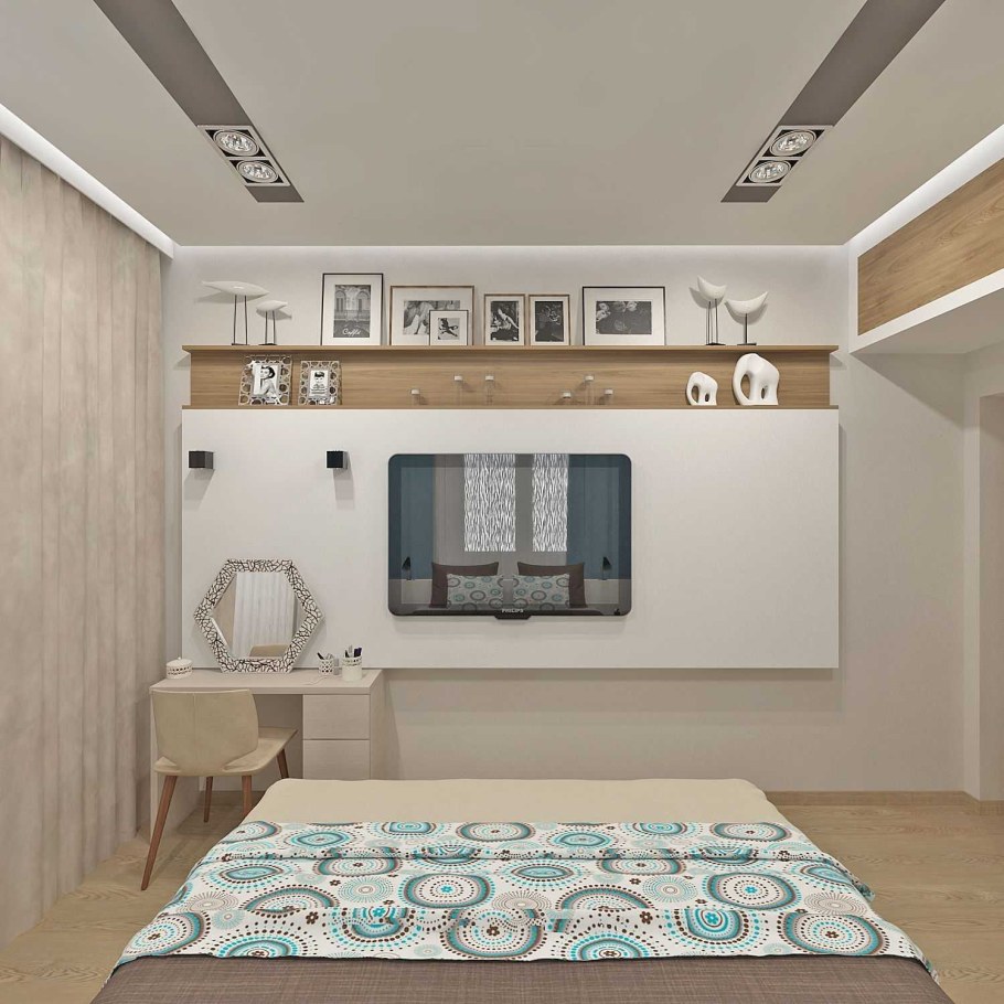 Современная спальня с антресолью