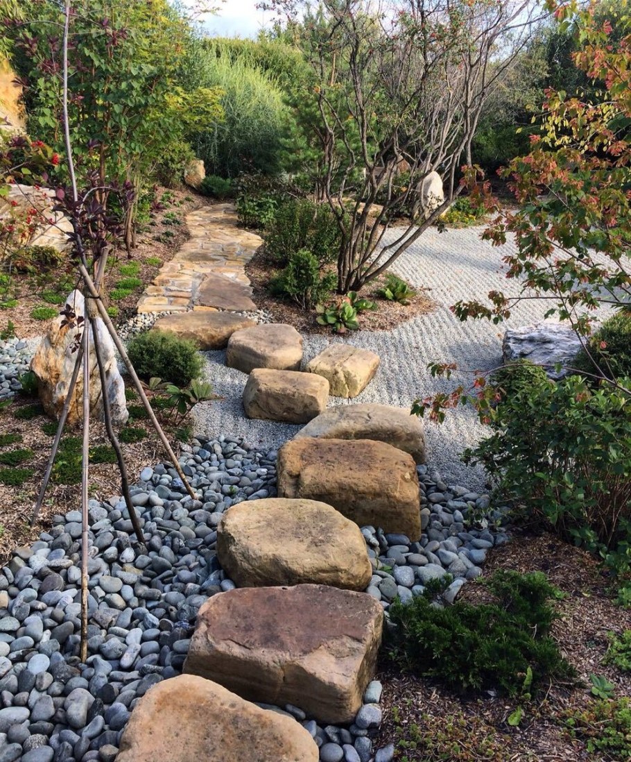 Речной камень для дорожек