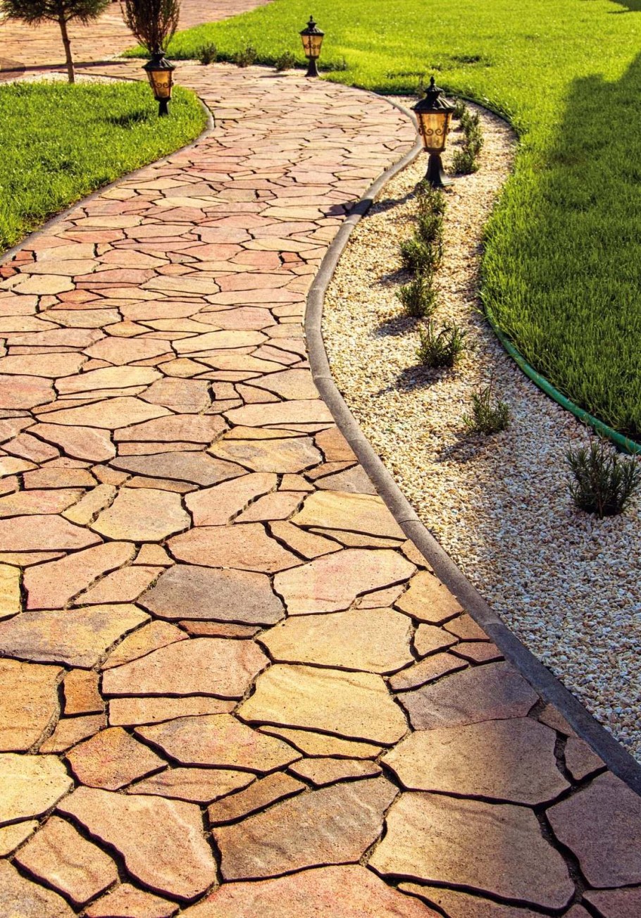 Мощение дорожек песчаником