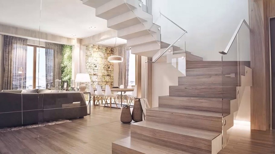 Лестница в доме в современном стиле