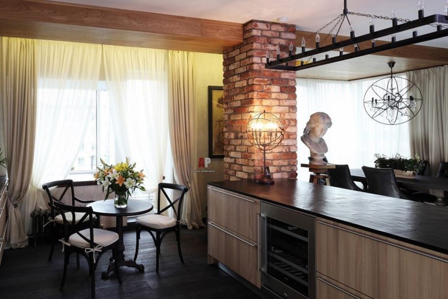 Шторы на кухню в стиле лофт