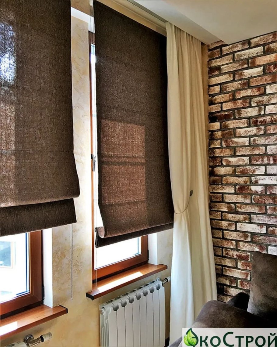 Римские шторы в стиле лофт