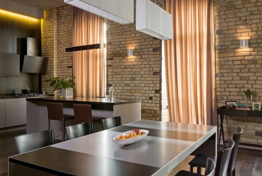 Интерьер кухни в стиле лофт