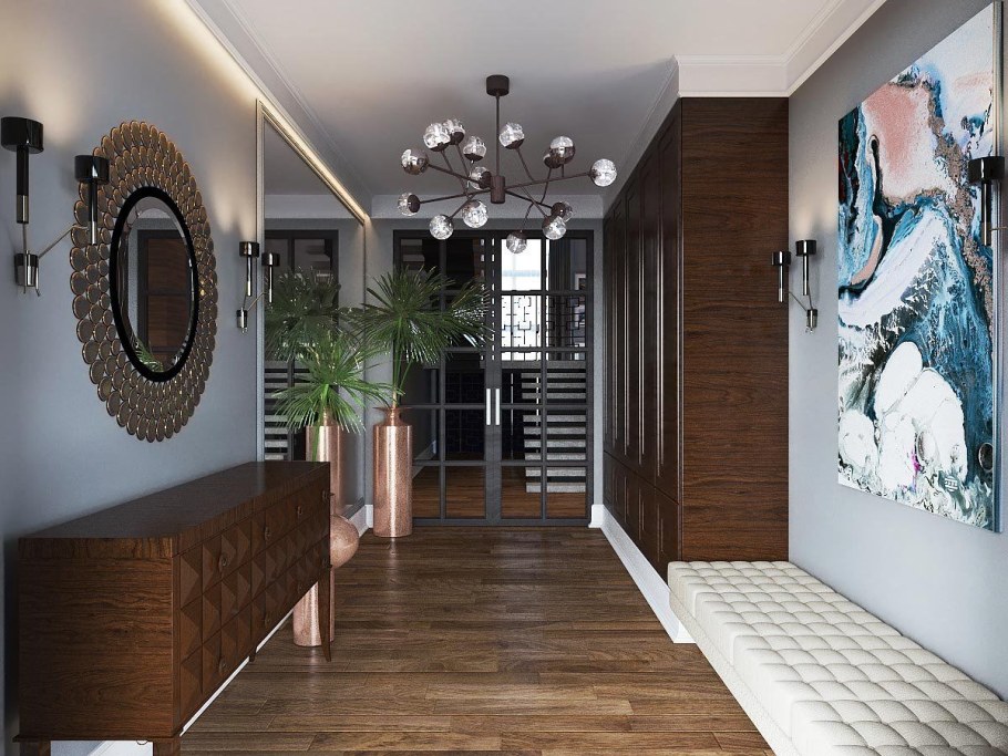 Прихожая в доме в современном стиле