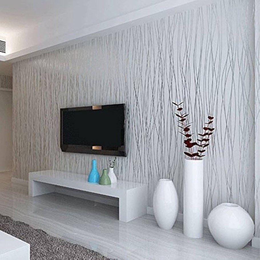Декор стены под телевизор в гостиной