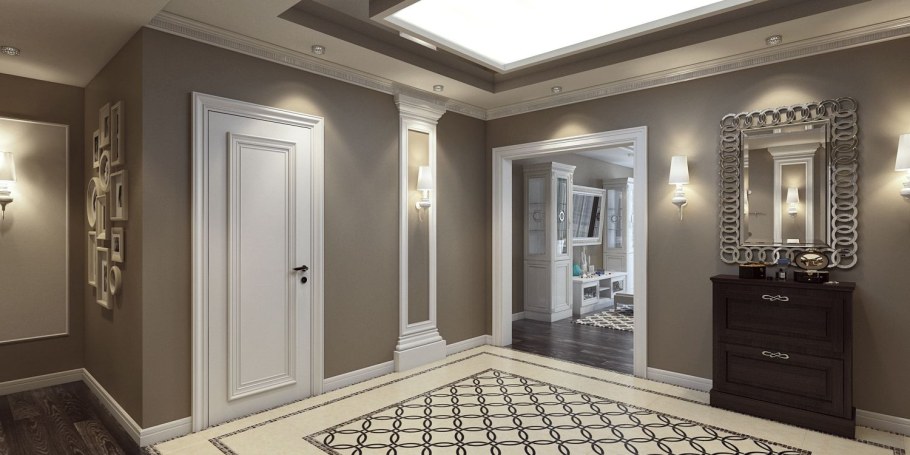 Коридор дизайн интерьера Неоклассика артдикор