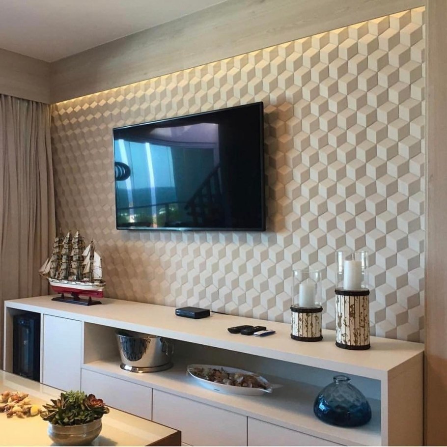 Декорирование стены с телевизором