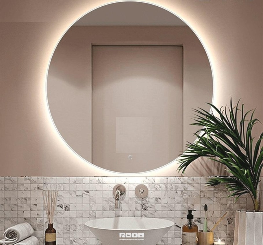 Зеркало круглое Парящее без рамы Moon d60 для ванны с led-подсветкой