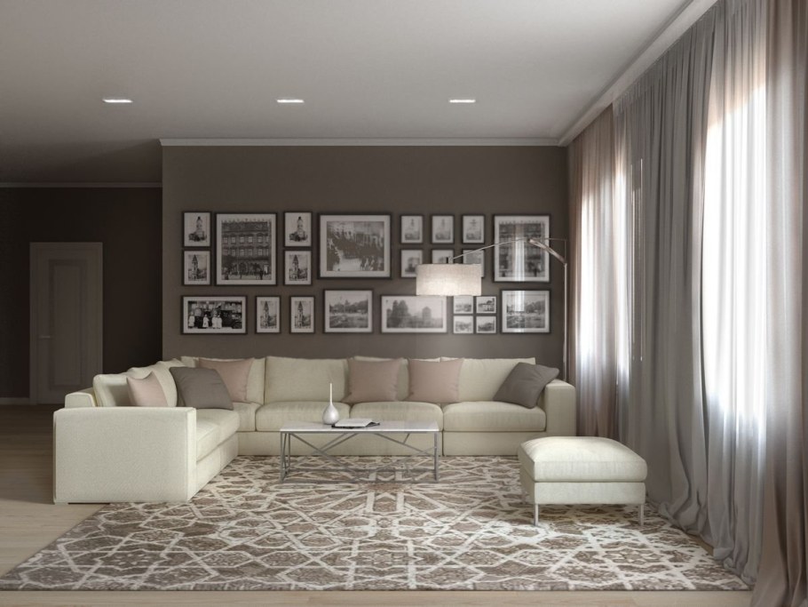 Гостиная кофейного цвета
