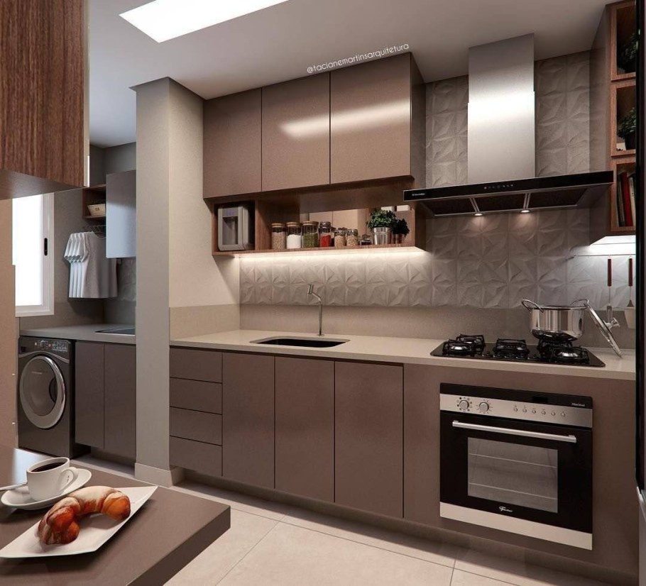 Кухня кофейного цвета