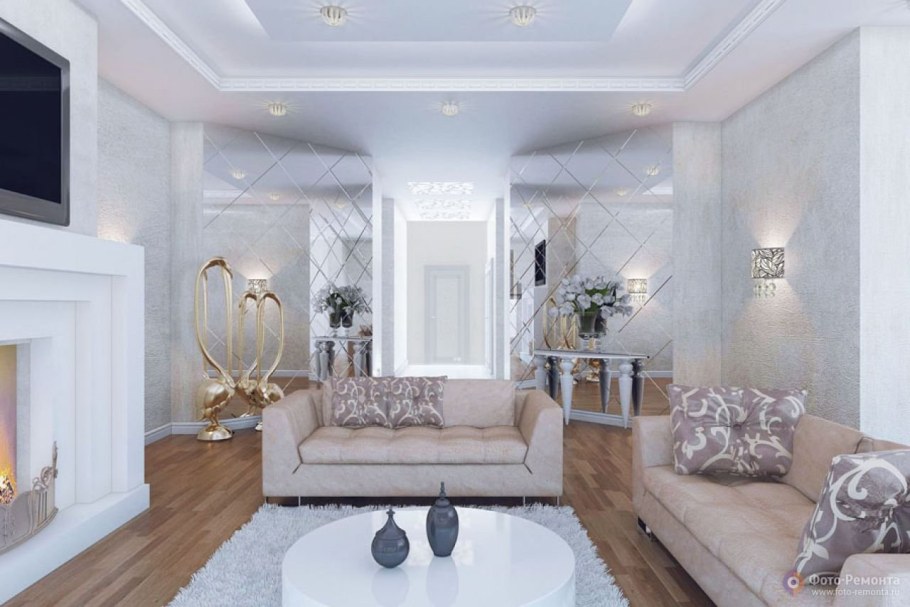 Гостиная в светлых тонах