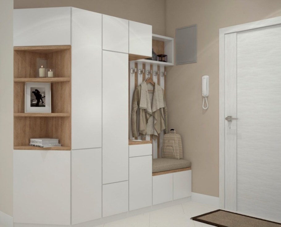 Шкаф в прихожую в скандинавском стиле