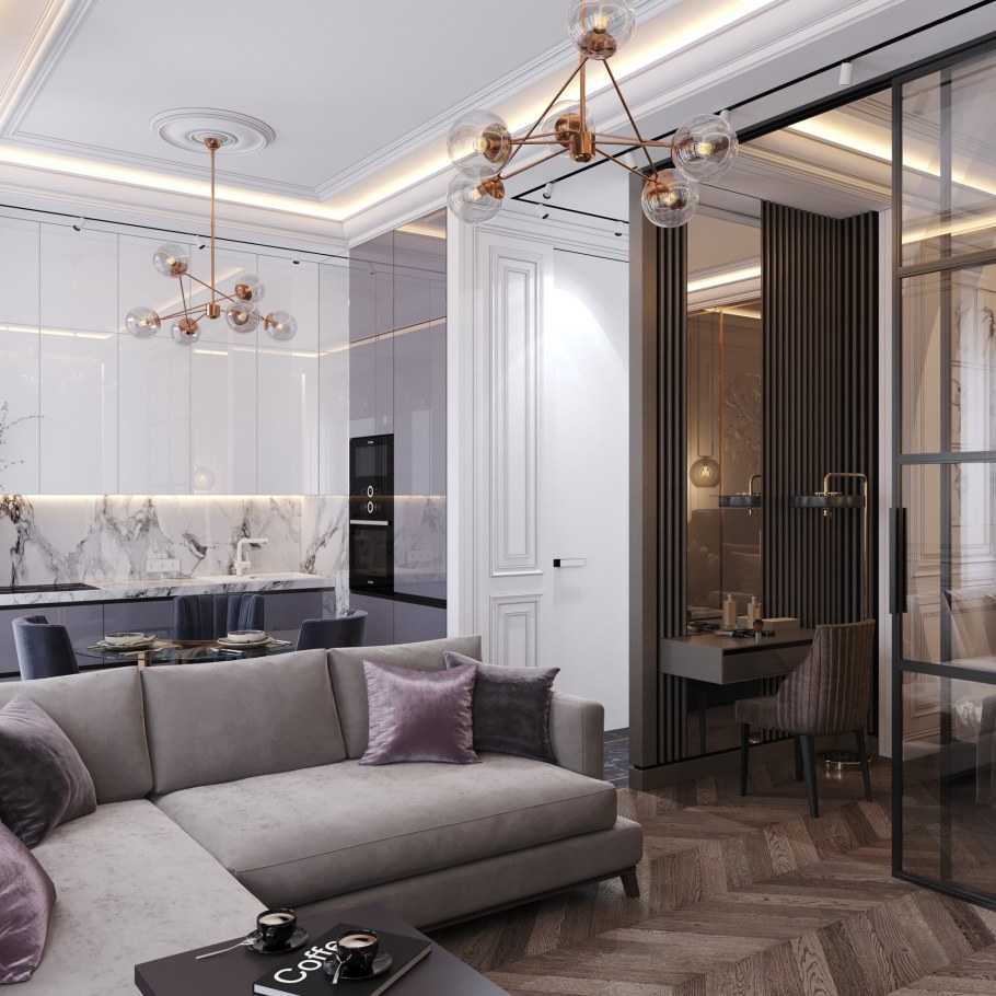Современный классический интерьер квартиры