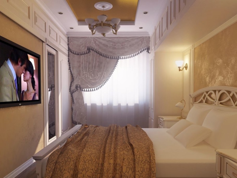 Маленькая узкая спальня