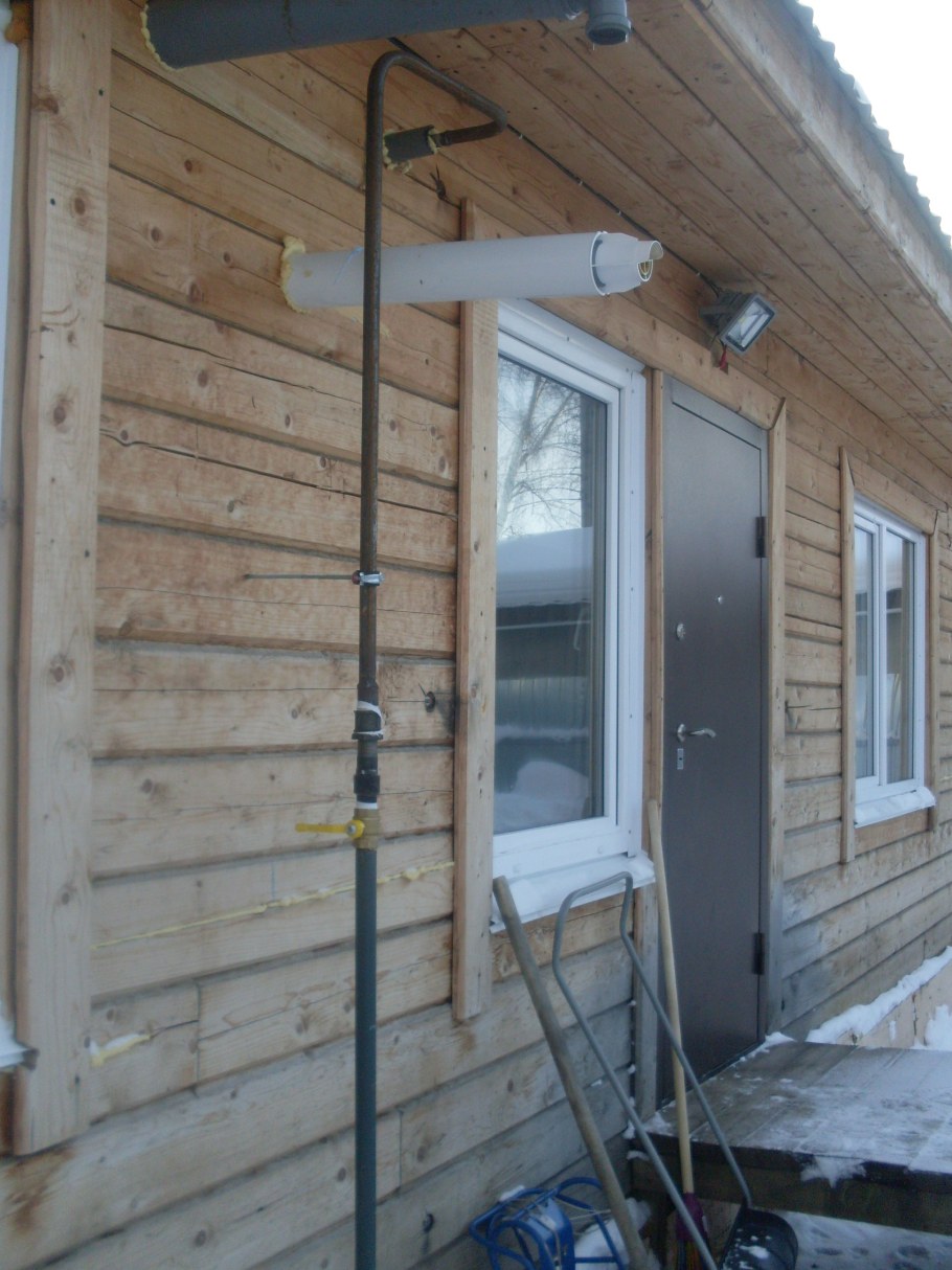 Подвод газа к деревянному дому