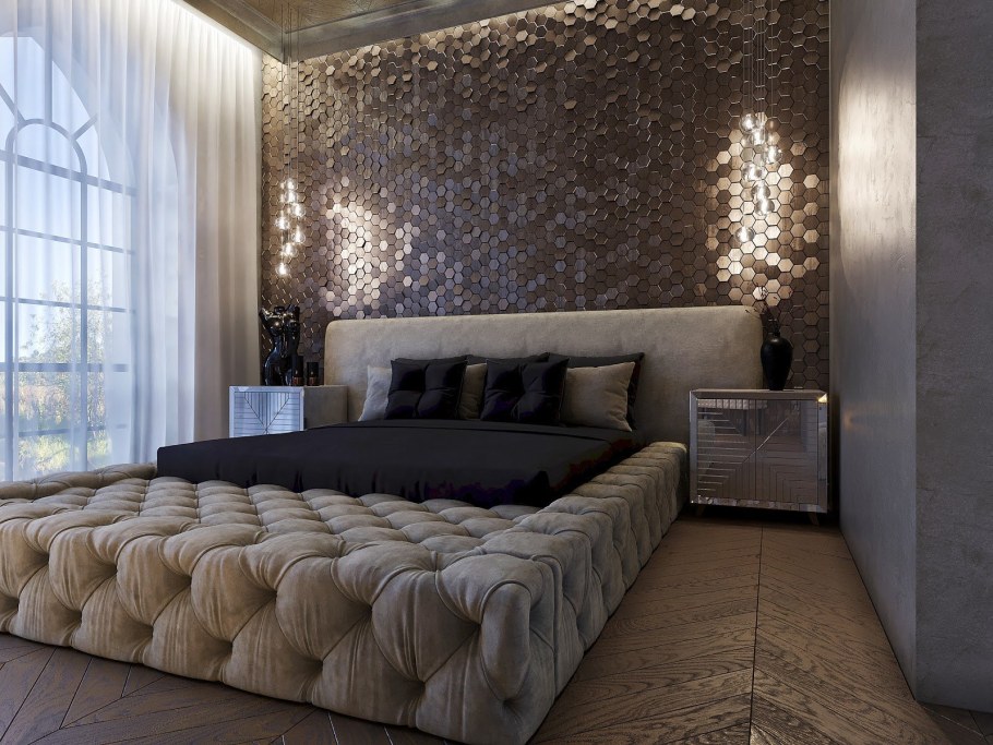 3д панели в спальне