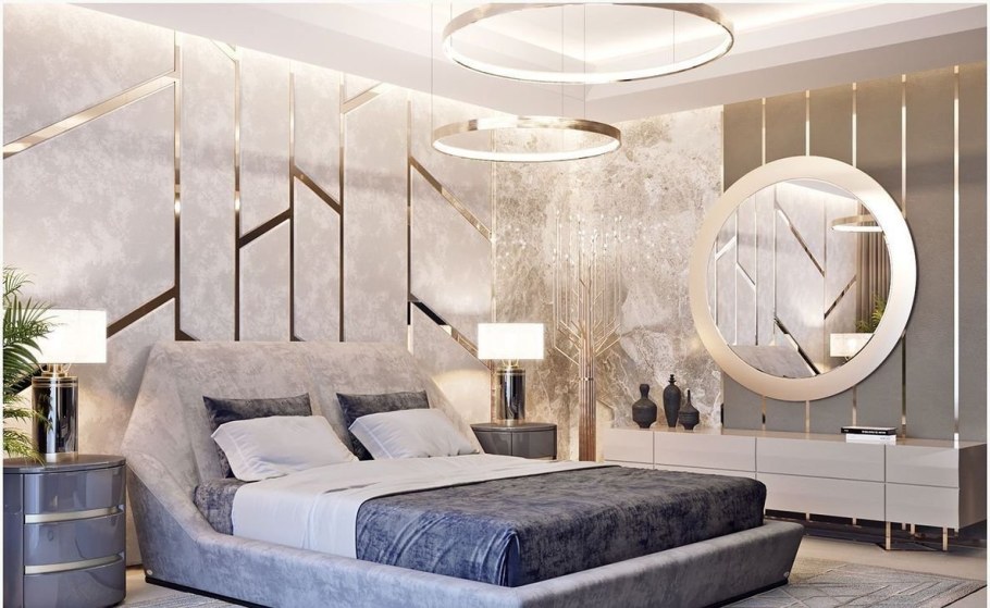 Спальня в современном стиле мрамор