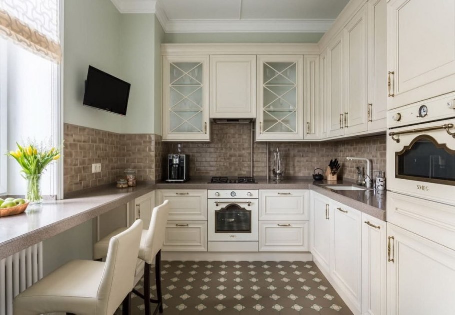 Кухня угловая Неоклассика беж