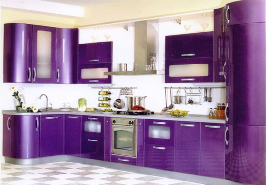 Кухня в сиреневом цвете