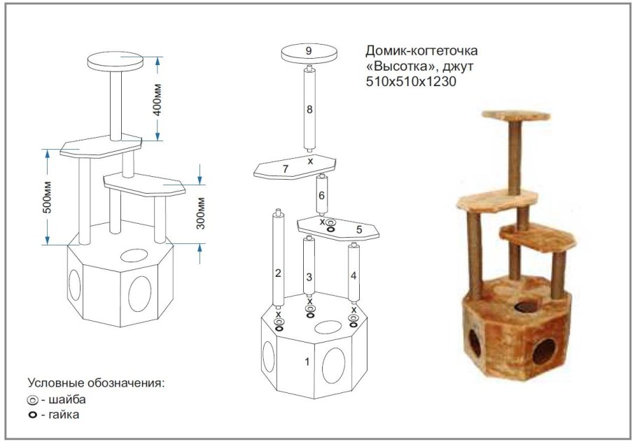 Кошачий домик своими руками чертежи