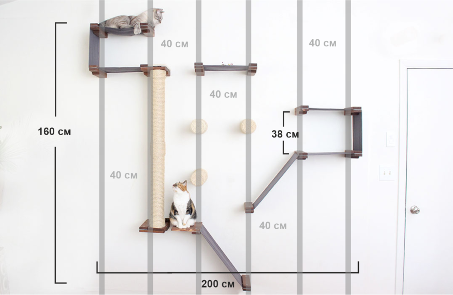 Комплекс для кошек своими руками с размерами