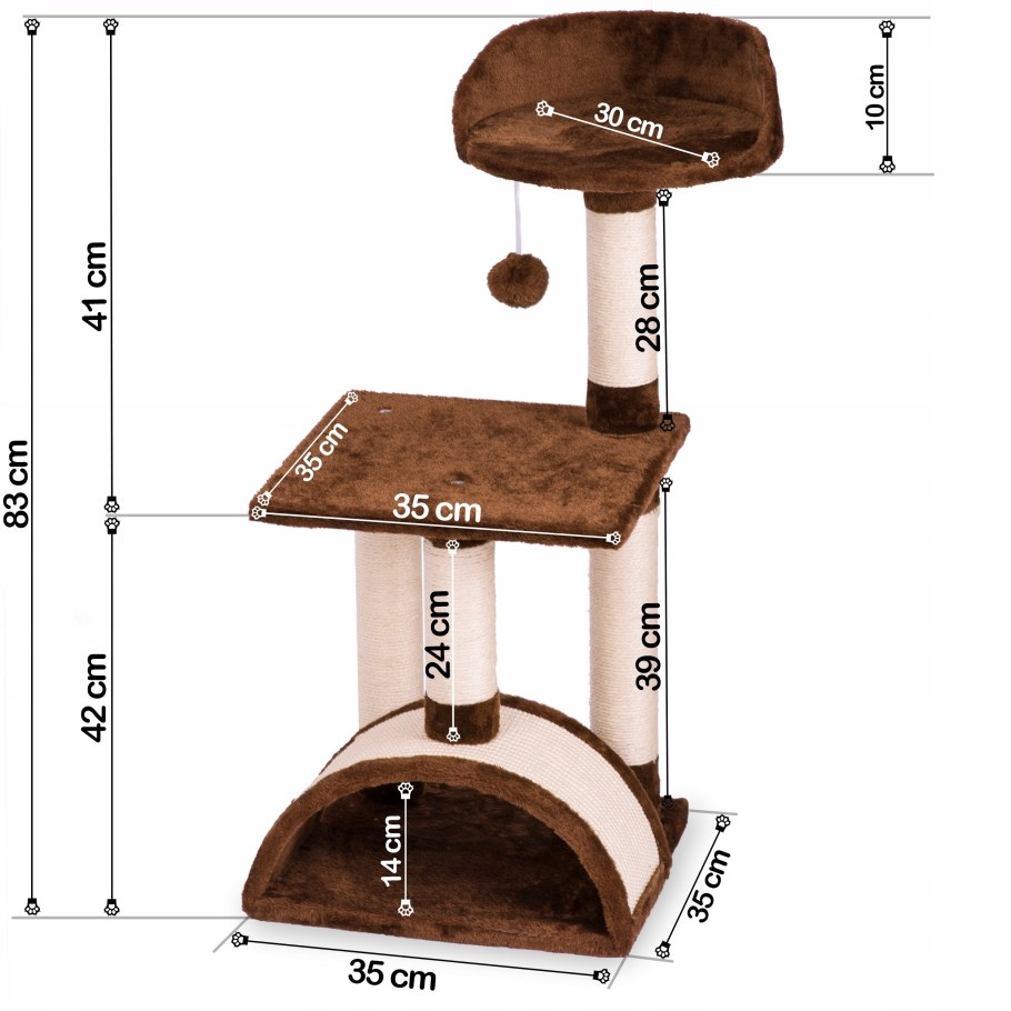Домик-когтеточка для кошек с размерами