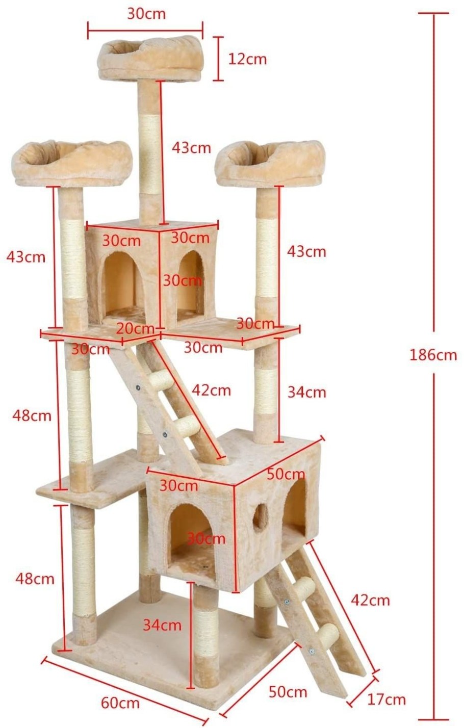 Комплексы для кошек Размеры