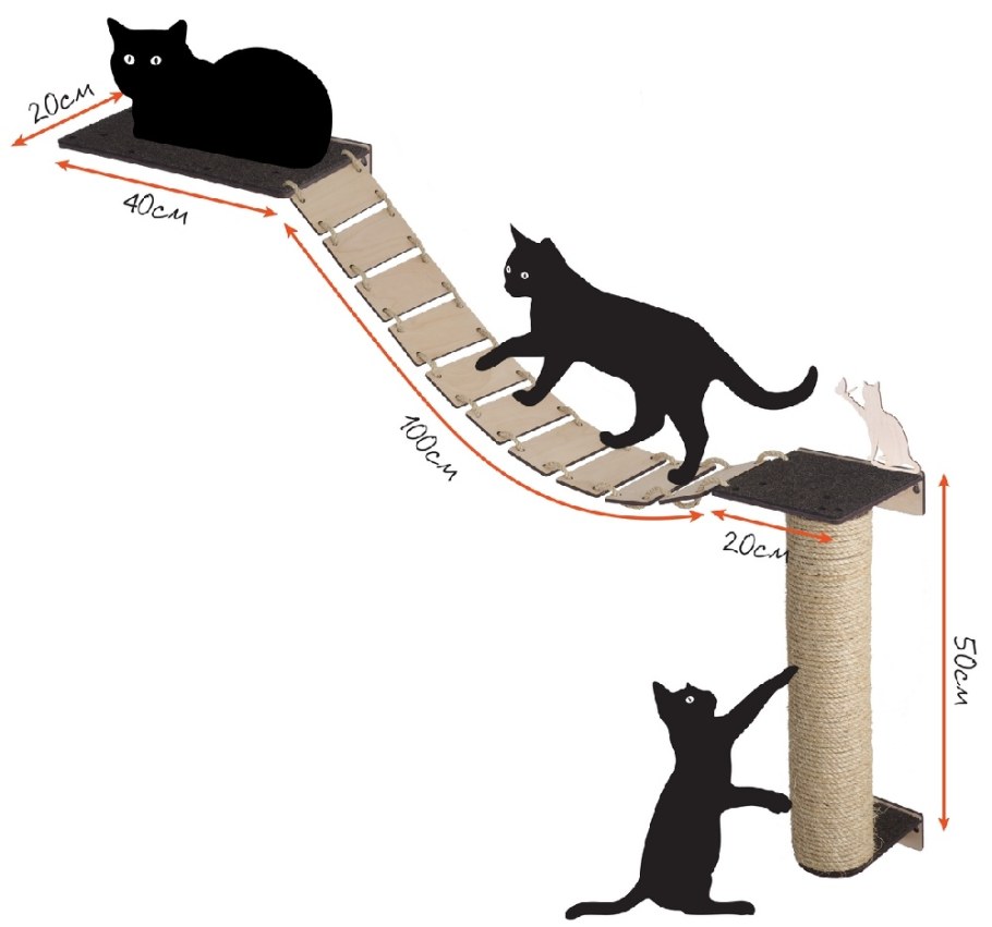 Настенный комплекс для кошек