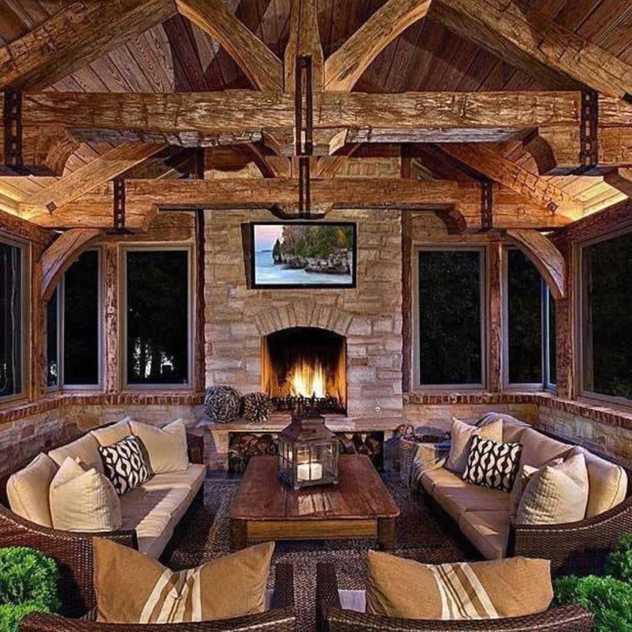 Беседка с камином