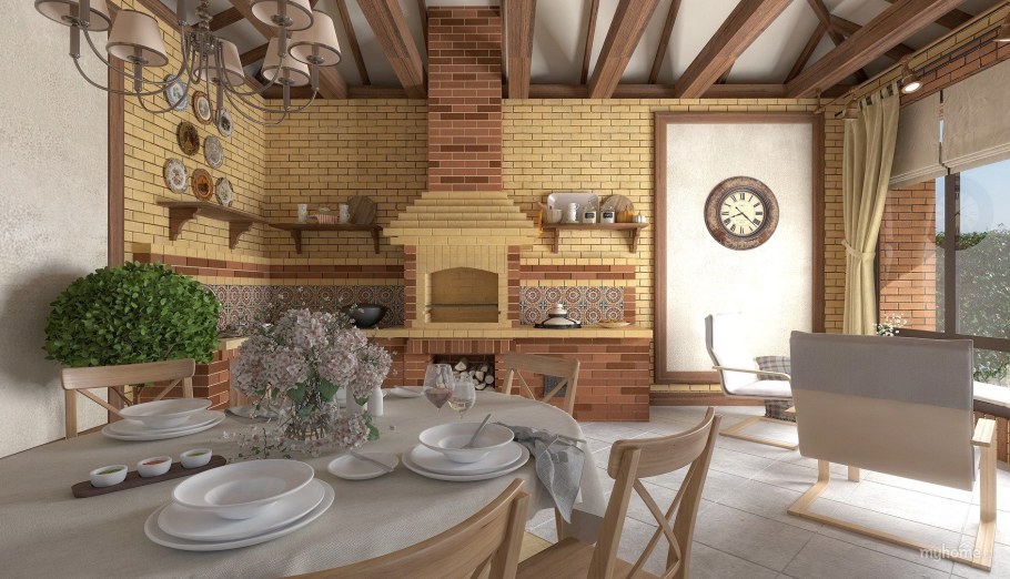 Внутренний интерьер беседки