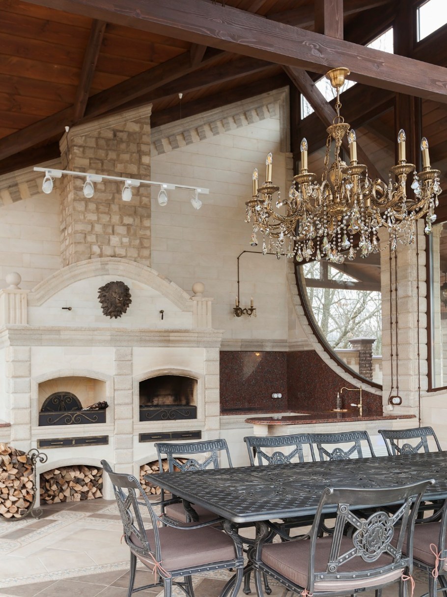 Беседка с мангальной в стиле Прованс