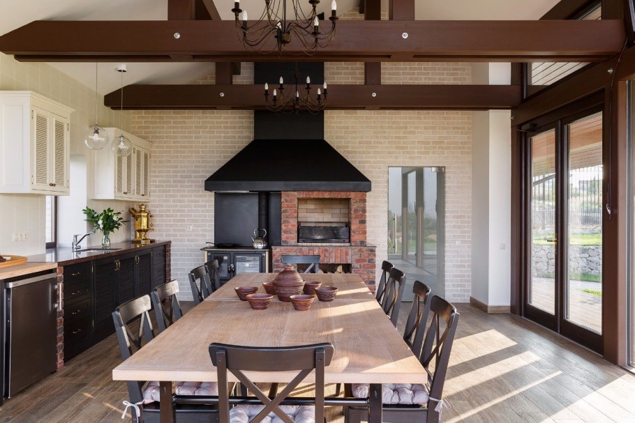 Зона барбекю в частном доме