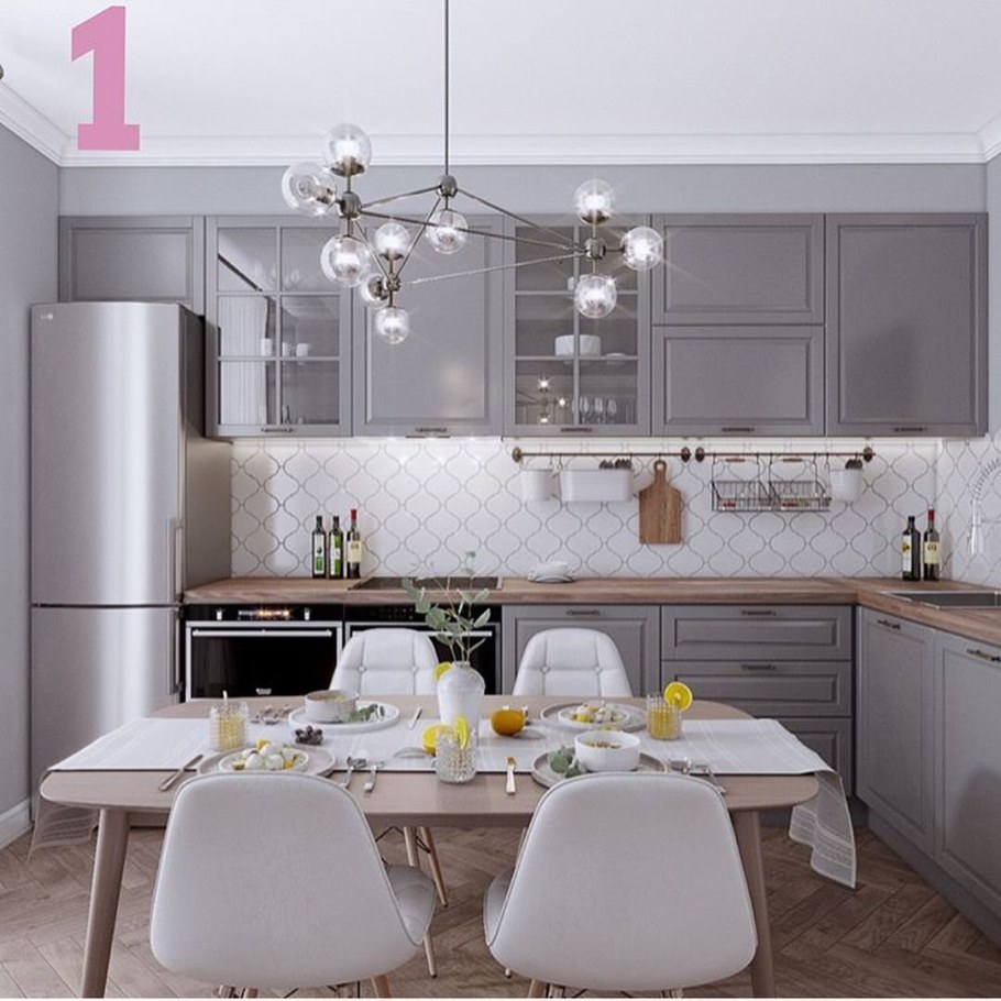 Кухня серого цвета в интерьере