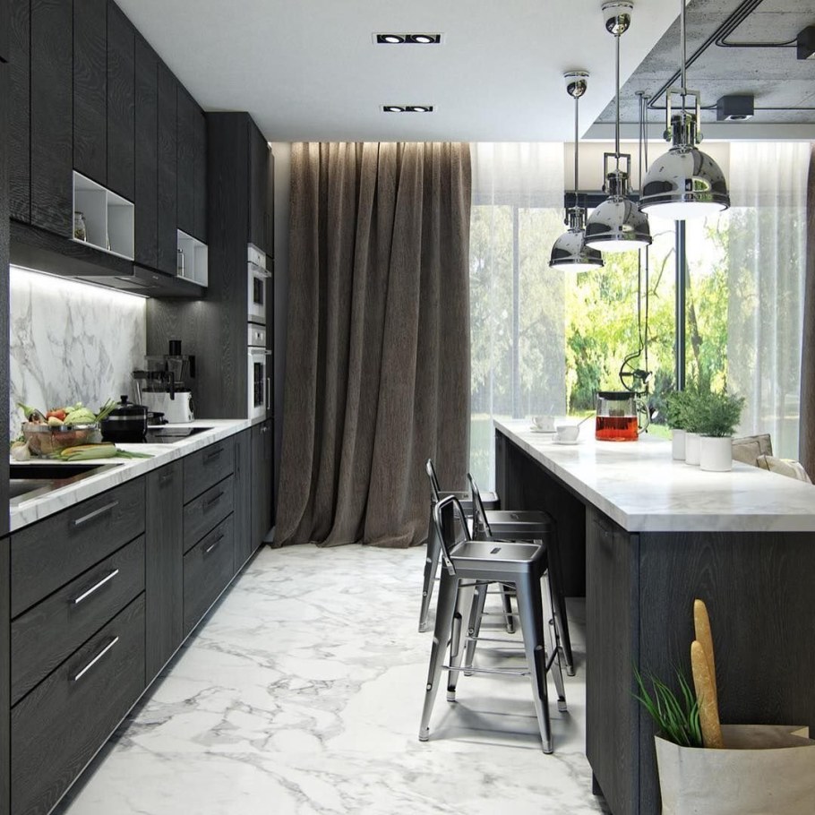 Кухня лофт 9м2