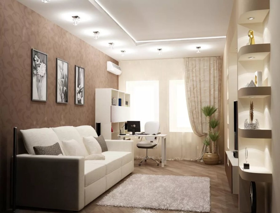 Интерьер однокомнатной квартиры зал