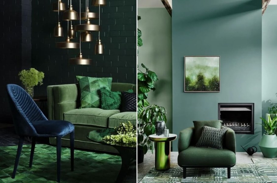 Травяной цвет в интерьере