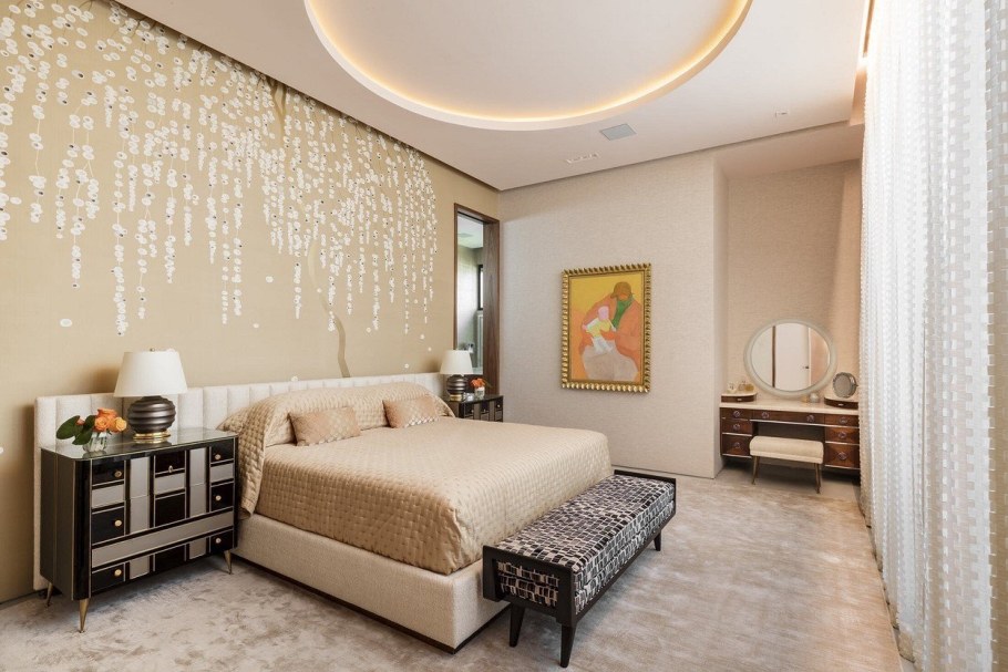 Стильные обои в спальню